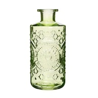 Zelená sklenená váza fľaša svietnik 21cm green