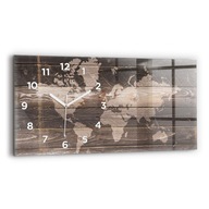 Ozdobné nástenné hodiny s krásnou grafikou 60 cm x 30 cm Mapa sveta na dreve