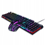 ZESTAW KLAWIATURA I MYSZ GAMINGOWA DLA GRACZY MECHANICZNA RGB