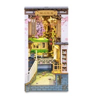 Robotime Drevený domček Mesto Sakura Densya Rolife Drevené puzzle 3D