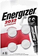 4x Litiová batéria Energizer CR 2032 3V blister