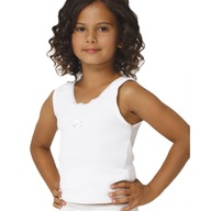Blúzka pre dievčatko na širokých ramienkach komunitná biela Gucio 110