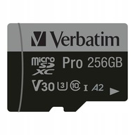 Karta pamięci Micro SDXC Verbatim Pro U3 256GB (100/90 MB/s) Class 10 U3 V