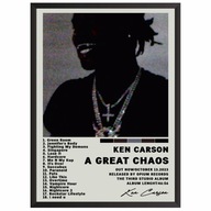 Ken Carson A Great Chaos Plagát Obrázok s albumom v rámčeku Darček