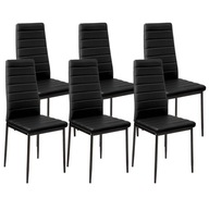 Krzesła Nicea czarne 6 szt. tapicerowane