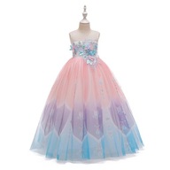 Sukienka dla dziewczynki różowa maxi księżniczka długa na bal 116 / 122