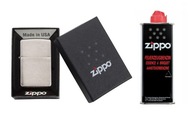 Zapalniczka Zippo srebrna Brushed Chrome + Benzyna