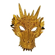Dračie cosplay masky rekvizity 3D kryt hlavy Fantasy realistické strašidelné zviera zlato