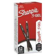 SHARPIE Długopisy żelowe do szkoły biura CZARNE S-GEL 0,7mm 12szt