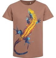 T-shirt chłopięcy Koszulka dziecięca Bawełna 140 Brązowy Jaszczurka Endo