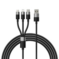 Kabel 3w1 Usb - micro Usb / Lightning / Usb C 3.5A