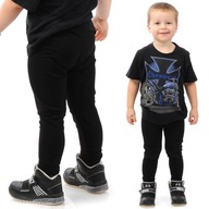 Getry chłopięce Długie legginsy Spodnie Czarne 104