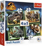 Puzzle Trefl 4v1 207 dielikov Dinosaury 34607 dielikov.