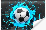 Fototapeta 3d sport, piłka nożna w ścianie 120x180