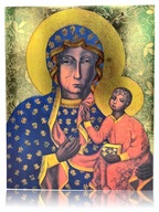 Ikona religijna pozłacana MATKA BOŻA CZĘSTOCHOWSKA 17x21cm Jasna Góra