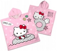 RĘCZNIK OKRYCIE Z KAPTUREM HELLO KITTY PONCZO DZIECIĘCE BAWEŁNIANE