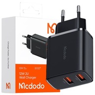 MCDODO MAŁA UNIWERSALNA ŁADOWARKA SIECIOWA DO TELEFONU ZASILACZ 2X USB 12W