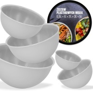 KONYHAI TÁL KÉSZLET MŰANYAG TÁLAK 5db-OS TÁL KEREK TÁL