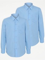 Koszula chłopięca niebieska długi rękaw 2 szt 140-146cm 10-11lat plus fit