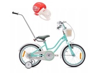 Rowerek dla dziewczynki 16 cali Heart bike miętowy+LAMPKI ROWEROWE SILIKON