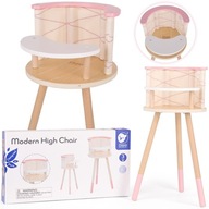 CLASSIC WORLD Drevená stolička Sedák na kŕmenie pre bábiky Plyšák