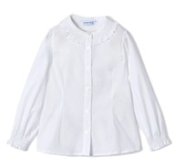 Bluzka koszula Mayoral 4195 KOLEKCJA 2023/2024 biała falbanka 134 cm