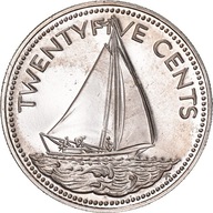 Moneta, Bahamy, Elizabeth II, 25 Cents, 1975, Fran