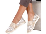 WIOSENNE PÓŁBUTY ESPADRYLE SLIP ON MODNY WZÓR r 38