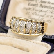 Zlatý prsteň s diamantmi elegantná obrúčka 9k