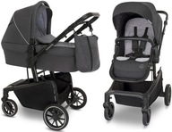 [OUTLET] BABY DESIGN ZOY WÓZEK GŁĘBOKO-SPACEROWY CIEMNY SZARY 2W1