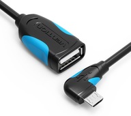 VENTION Kabel OTG USB -- Micro USB OFC Kątowy 90°