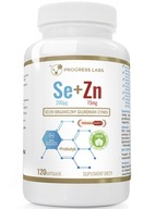Progress Labs Organický selén + zinok 120 kapsúl Odolnosť Testosterón
