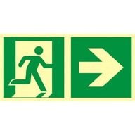 Znak – Kierunek do wyjścia ewakuacyjnego w lewo PCV 15x30 foto