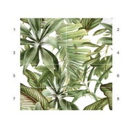 Wyjątkowy obraz ceramiczny z zielonymi liśćmi Dominikana Green 120x120