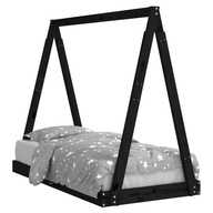 Rama łóżka dziecięcego, czarna, 70x140 cm, dre