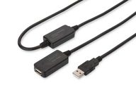 Kabel przedłużający USB 2.0 HighSpeed Typ USB A/USB A M/Ż aktywny 20m Czarn