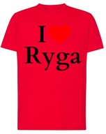T-Shirt I Love Ryga Łotwa Stolica Państwa Bałkańskie r.5XL
