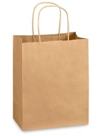 Papierowe torby na prezenty EKO szara duża 50x18x39 cm MOCNA 10 szt