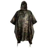 Ponczo Poncho peleryna przeciwdeszczowa z Kapturem MFH RipStop Woodland