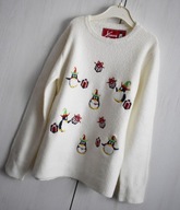 Sweter sweterek świąteczny święta mikołajki 110 116 xmas Mikołaj gwiazdka