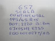 wheel spare SKODA SCALA 657 R15 20R