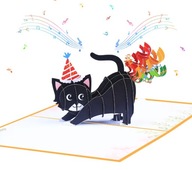Śmiesznie Grająca Kartka 3D Pierdzący Kot Urodziny Prezent Imieniny