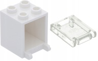 Lego 4345 4346 skrzynka szafka z drzwiczkami biały + trans clear