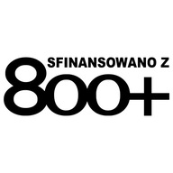 Naklejka SFINANSOWANO Z 800+ na Samochód Auto 15x5 Idealny dodatek, Solidna