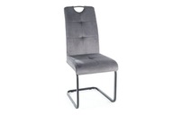 Čalúnená stolička AXO VELVET sivá do obývacej izby SIG
