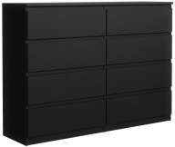 VEĽKÁ KOMODA S 8 ZÁSUVKAMI 120 CM, ČIERNA OD VÝROBCU DO OBÝVACEJ IZBY A SPÁLNE