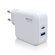 BETMI USB C, Typ C GaN 68 W, 2-portowa, szybka ładowarka ścienna USB A PD3.0 QC3.0