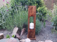 Lampión drevený lampáš orech tmavý 62 cm