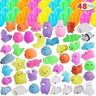 48 Plnené veľkonočné vajíčka Glitter Mochi Squishy Toys