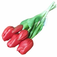 Kytica Gumový tulipán červený 5ks